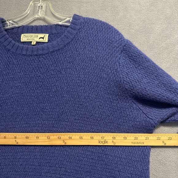 Peruvian Link Alpaca Collection Sweater Womens Size L Blue Crewneck Fisherman - Picture 7 of 7